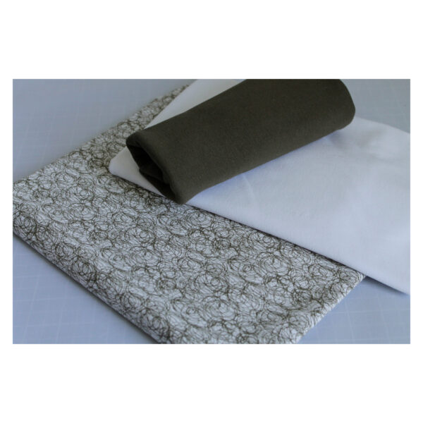 Stoffpaket - Jersey, mit Bündchen - Kringel, Uni, Khaki -  SP -Maxi 03