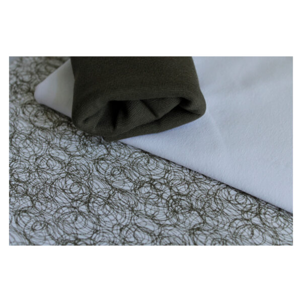 Stoffpaket - Jersey, mit Bündchen - Kringel, Uni, Khaki -  SP -Maxi 03 – Bild 5