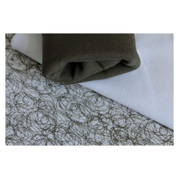 Stoffpaket - Jersey, mit Bündchen - Kringel, Uni, Khaki -  SP -Maxi 03 – Bild 6