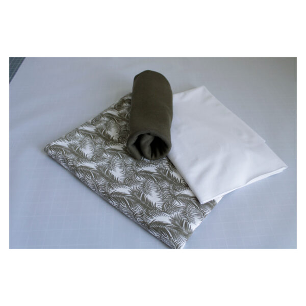 Stoffpaket - Jersey, mit Bündchen - Farne, Uni, Khaki -  SP -Maxi 04 – Bild 3