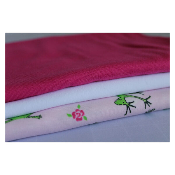 Stoffpaket - gemusterter Jersey mit Fröschen - Froschkönig - Uni Rosa - SP -Maxi 05 – Bild 5