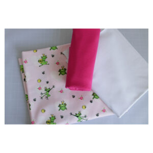 Stoffpaket - gemusterter Jersey mit Fröschen - Froschkönig - Uni Rosa - SP -Maxi 05