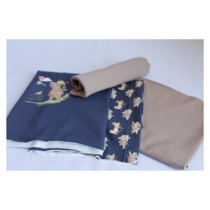 Stoffpaket - Jersey, mit Bündchen - Kleiner Bär - Uni, Blau - SP -Maxi 11