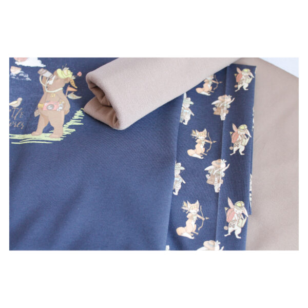 Stoffpaket - Jersey, mit Bündchen - Kleiner Bär - Uni, Blau - SP -Maxi 11 – Bild 3