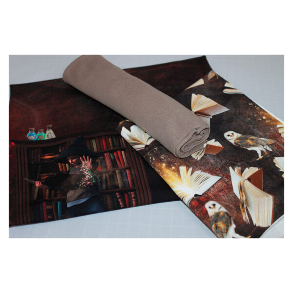 Stoffpaket - Jersey, mit Bündchen - Magic, Braun, Bücher + Eule - SP - Maxi 27 – Bild 2