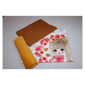 Stoffpaket - Jersey, mit Bündchen - Mädchen best friends - Uni, Weiß / Gold - SP -Maxi 28
