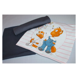 Stoffpaket - Jersey, mit Bündchen - Fuchsgeschwister - Uni, Weiß / Blau - SP -Maxi 29