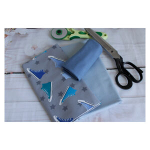 Stoffpaket - Jersey - Kinderbekleidung - Turnschuh, Chucks - Grau/ Blau - SPJ 26