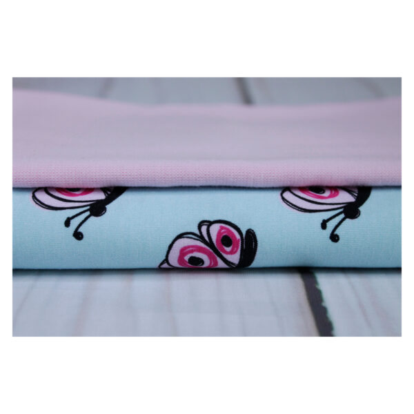 Stoffpaket - Jersey, Panel Valerie Papillon - Kinderbekleidung - mint/ rosa - SPJ 55 – Bild 4