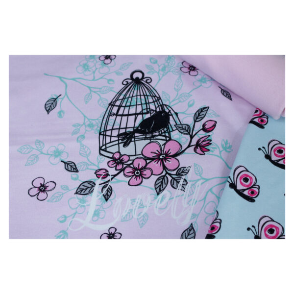 Stoffpaket - Jersey, Panel Valerie Papillon - Kinderbekleidung - mint/ rosa - SPJ 55 – Bild 3