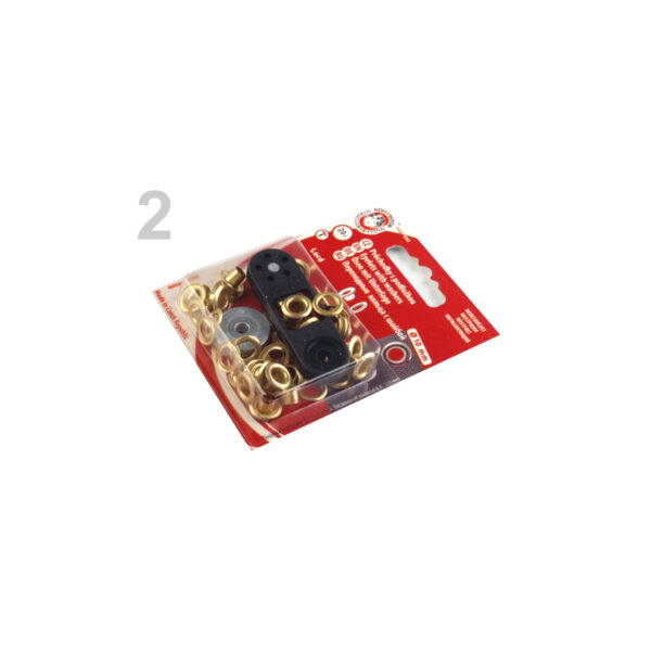 20 Ösen + Werkzeug, 5mm Durchzug - verschiedene Farben – Bild 3