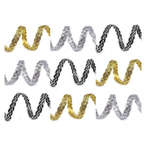 Leonische Borte - Schmuckband Basteln Verzieren Nähen - 8 mm - gold, silber, sw