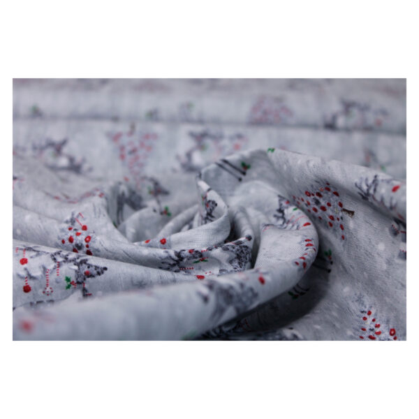 13.80EUR/ 1m - Patchworkstoff - Joyful Tidings - Renntiere - grau/weiß – Bild 2