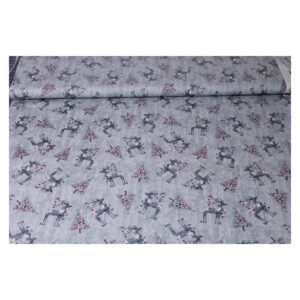 13.80EUR/ 1m - Patchworkstoff - Joyful Tidings - Renntiere - grau/weiß