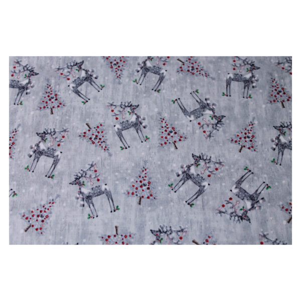 13.80EUR/ 1m - Patchworkstoff - Joyful Tidings - Renntiere - grau/weiß – Bild 3