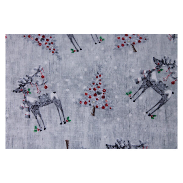 13.80EUR/ 1m - Patchworkstoff - Joyful Tidings - Renntiere - grau/weiß – Bild 4