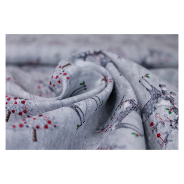 13.80EUR/ 1m - Patchworkstoff - Joyful Tidings - Renntiere - grau/weiß – Bild 5