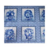 13.80 EUR/m - Baumwollstoff - Patchworkstoff - Blue Jubilee - Panel, Blumen in Tassen - Weiß / Blau