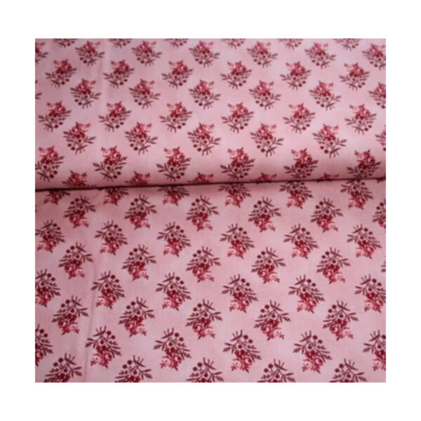 13.80 EUR/m - Baumwollstoff -  Patchworkstoff - Streublumen - rosa/weinrot