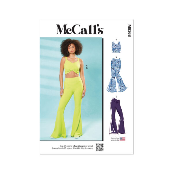 McCalls Schnittmuster M8368 - Damenhose, Schlaghose, Bustier