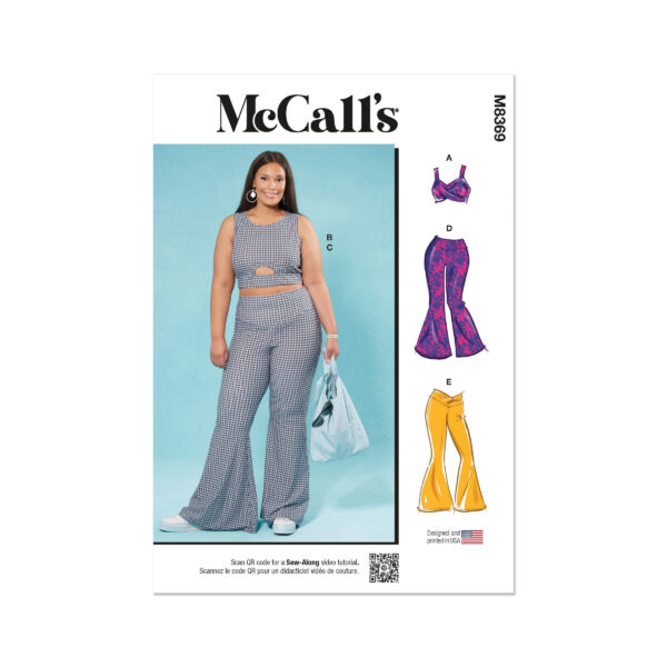 McCalls Schnittmuster M8369 - Damenhose, Schlaghose, Bustier, große Größen