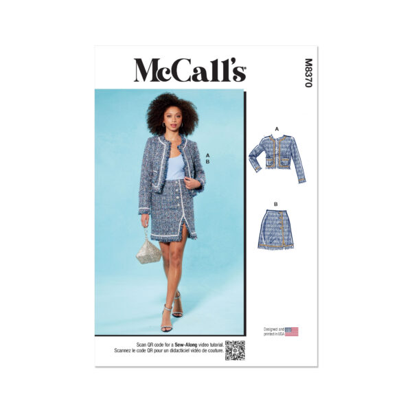 McCalls Schnittmuster M8370 - Damenkostüm, Minirock, kurze Jacke