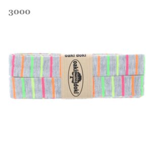 1.50EUR/ m - 3m Schrägband Jersey - 20 mm - orange+multicolor