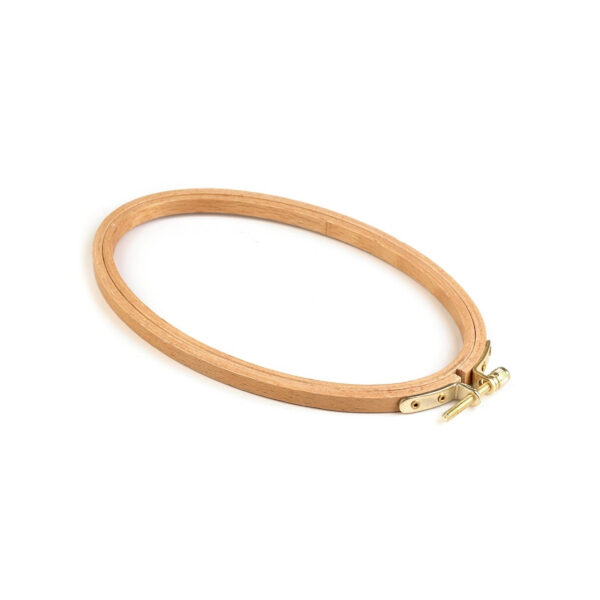 Stickrahmen - oval - Buche, hell - 12,3 x 20 cm