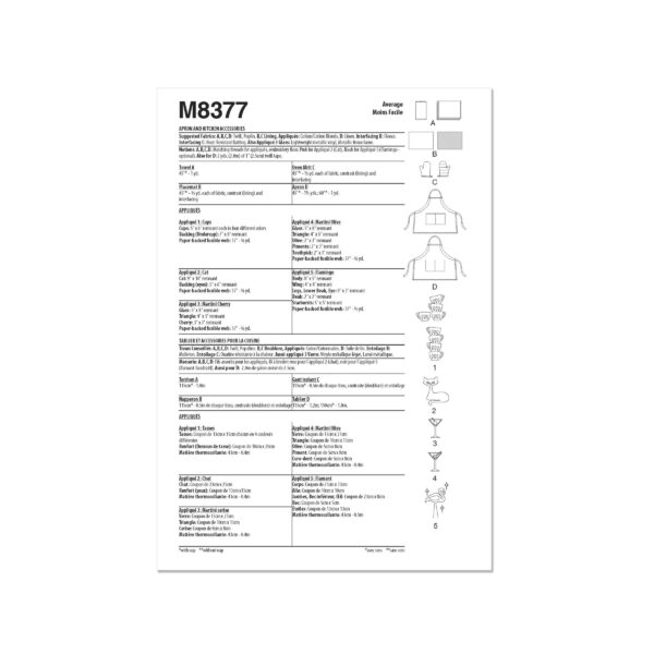 McCalls Schnittmuster M8377 - Küchenschürze, Topflappen, Küchenaccessoires – Bild 9