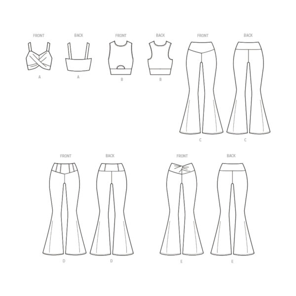 McCalls Schnittmuster M8368 - Damenhose, Schlaghose, Bustier – Bild 9