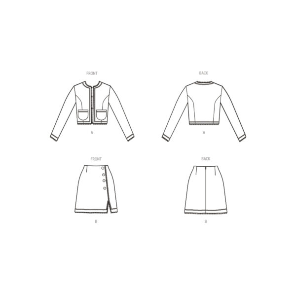 McCalls Schnittmuster M8370 - Damenkostüm, Minirock, kurze Jacke – Bild 10