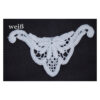 gestickte Applikation aus Wollfaser - Verzierung, Spitzeneinsatz - 14x8 cm - schwarz oder weiß – Bild 3
