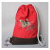 erprobter Rucksack - Turnbeutel - Wanderbeutel - bestickt - Schmetterlinge, rot