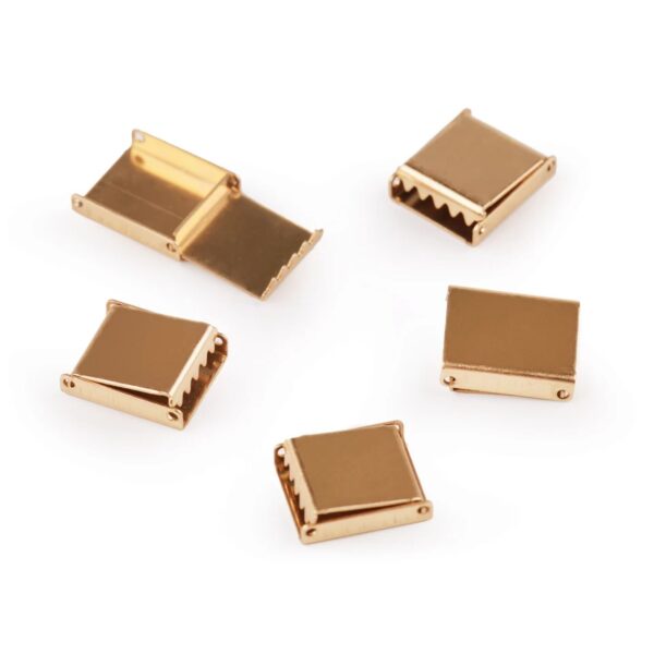 5 Paar (10 Stück) Endstücke für Flachkordel 10mm - silber/ gold – Bild 4