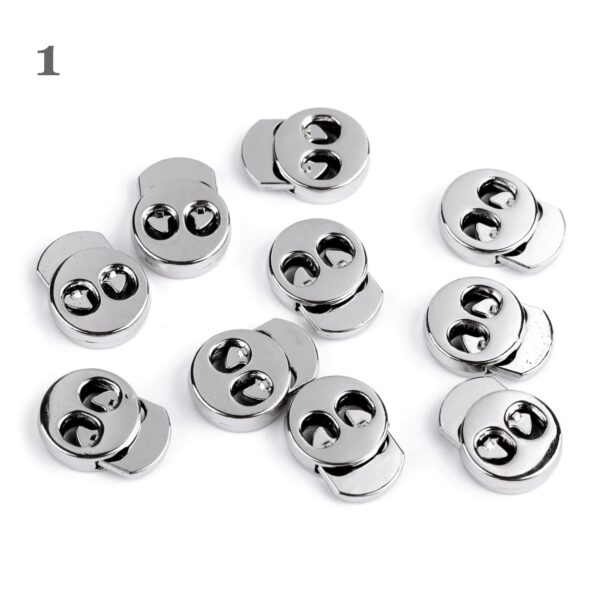 5 Paar (10 Stk.) Kordelenden Kordelstopper - bis 3,5mm - Metall - 3 Farben – Bild 2