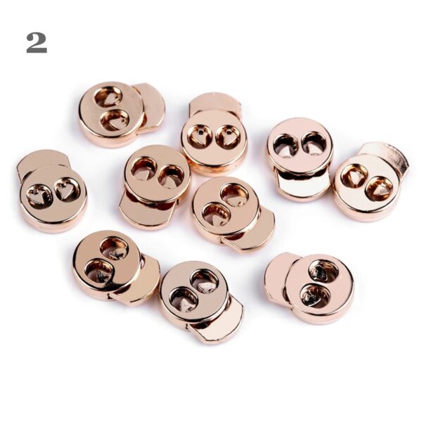 5 Paar (10 Stk.) Kordelenden Kordelstopper - bis 3,5mm - Metall - 3 Farben – Bild 3