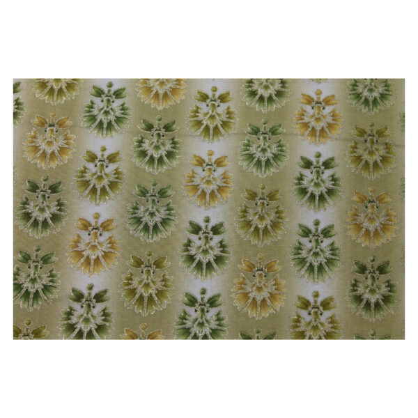 13.80EUR/m - Baumwollstoff - Patchworkstoff - Blütenknospen - grün, gelb, gold – Bild 2