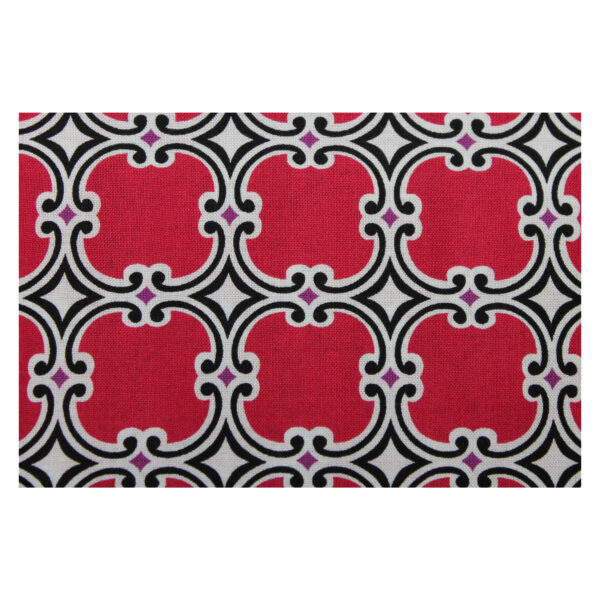 13.80 Euro/m - Baumwollstoff - Patchworkstoff - Ornament - Kabloom - schwarz, weiß, weinrot – Bild 2