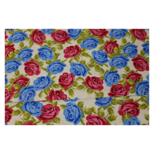 13.80EUR/m - Baumwollstoff - Patchworkstoff - Rosen - blau , rot