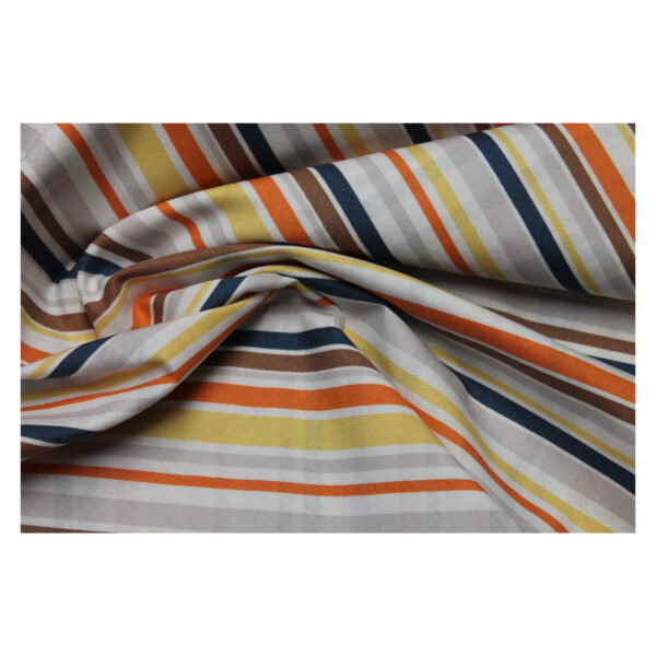13.80EUR/m - Baumwollstoff - Patchworkstoff - Streifen - schräge - orange, blau, gelb, grau – Bild 3