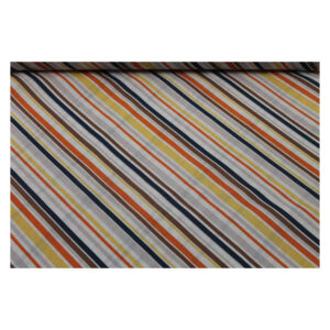 13.80EUR/m - Baumwollstoff - Patchworkstoff - Streifen - schräge - orange, blau, gelb, grau