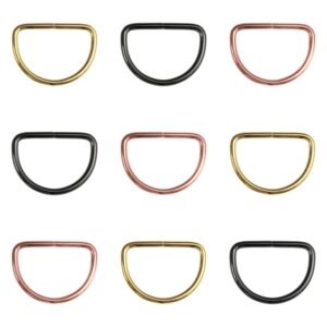 2 Halbrundringe - D-Ringe - für 38mm Gurtband - 4 mm - verschiedene Farben