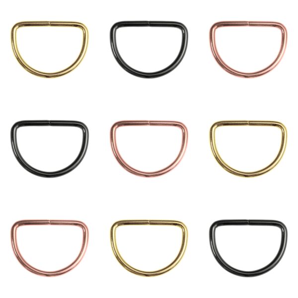 2 Halbrundringe - D-Ringe - für 38mm Gurtband - 4 mm - verschiedene Farben