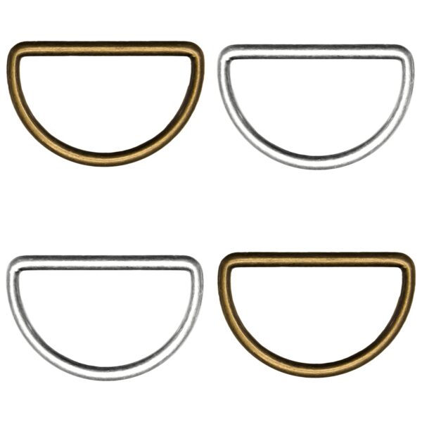 2 Halbrundringe - D-Ringe - für 38mm Gurtband - 3 mm - verschiedene Farben