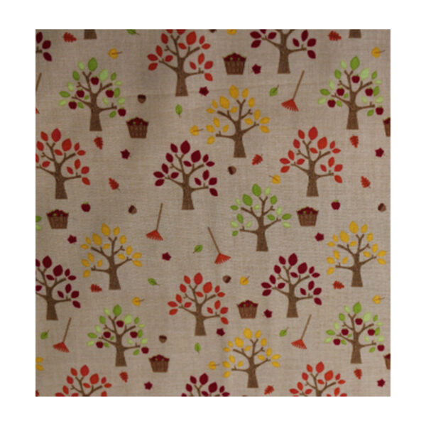 13.80EUR/m - Baumwollstoff - Patchworkstoff - Herbstwald - Bäume - rot, grün, gelb – Bild 2