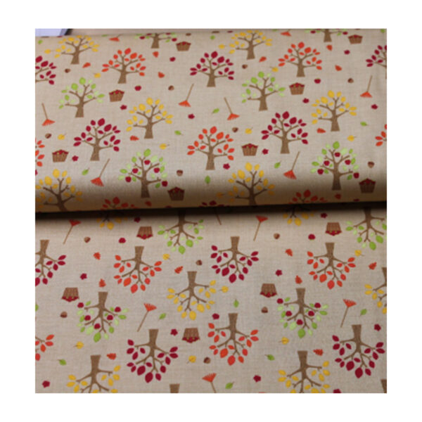 13.80EUR/m - Baumwollstoff - Patchworkstoff - Herbstwald - Bäume - rot, grün, gelb