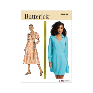 Butterick Schnittmuster - B6928 - schickes Kleid mit V-Ausschnitt und Kragen