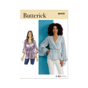 Butterick Schnittmuster - B6930 - kragenlose Bluse mit Wickelcharakter