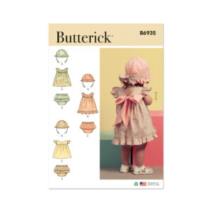 Butterick Schnittmuster - B6935 - beliebtes Baby Sommeroutfit, Mädchen