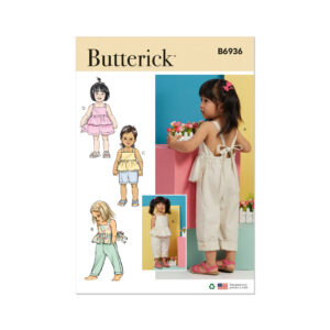 Butterick Schnittmuster - B6936 - lässig leichtes, außergewöhnliches Sommeroutfit für Kleinkinder